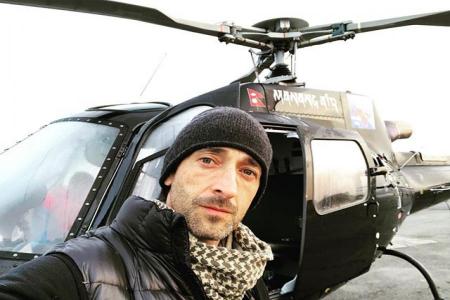 46-year-old Oscar-winning actor Adrien Brody visits in Nepal