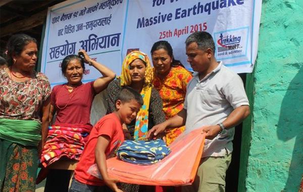 Trekking Mart Helping in Earthquake Relief Distribution