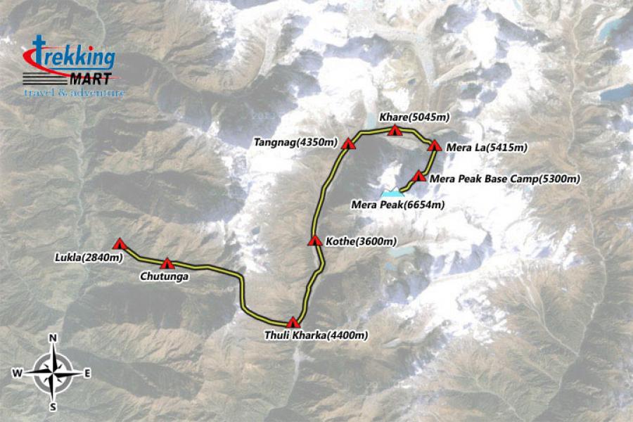 Mera Peak Climbing Trip Map