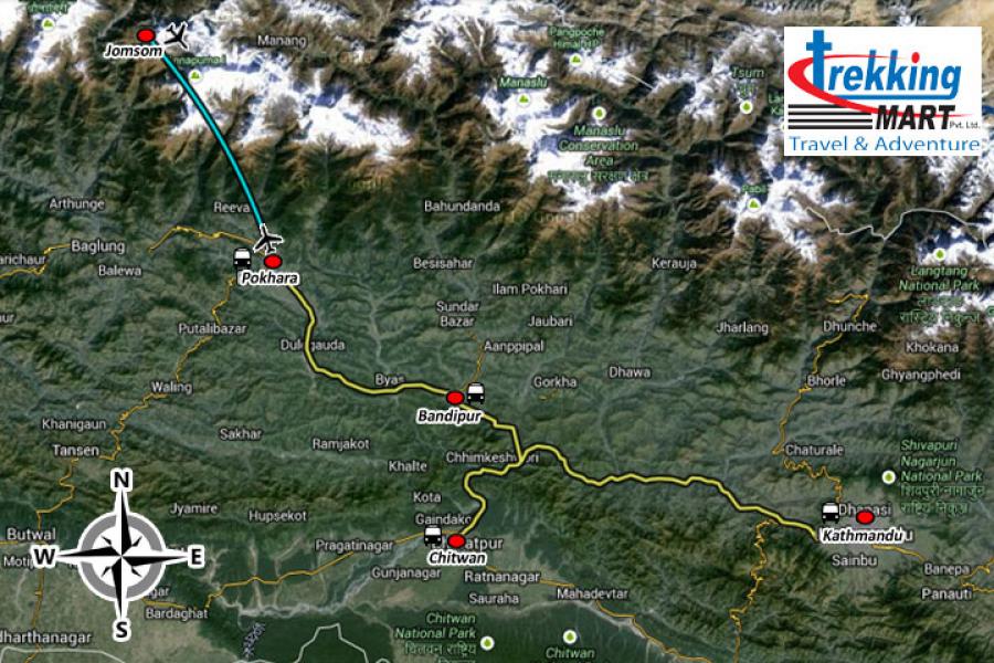 Photography Tour Nepal Trip Map