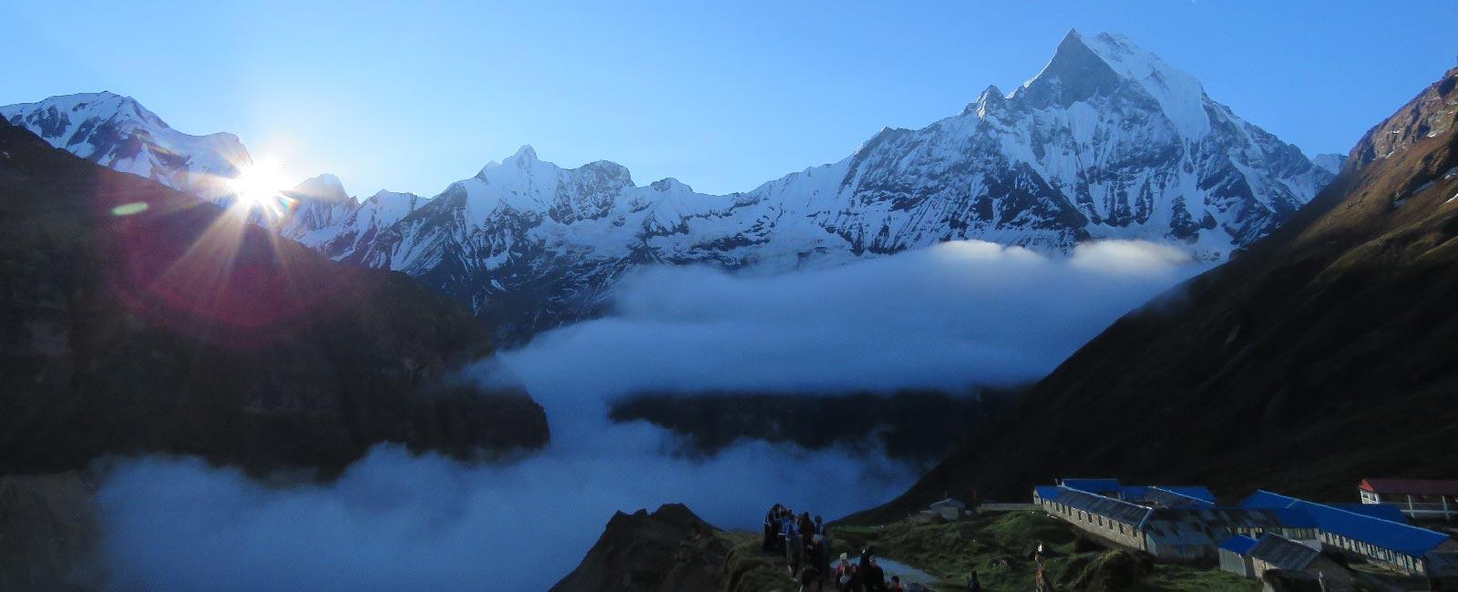 Beautiful view of Sunrise from Sarangkot (Pokhara)