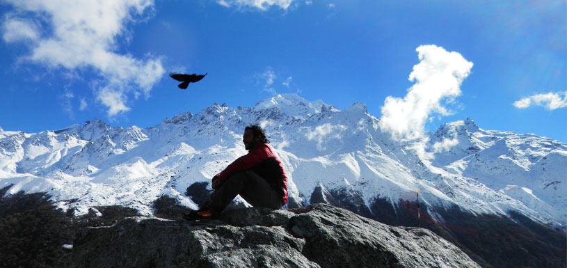 Guest taking rest on trekking to Langtang