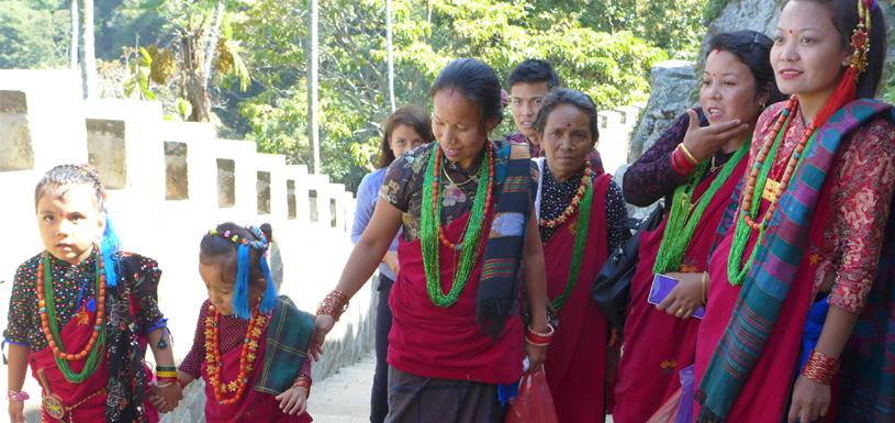 Gurung people in their traditional costume