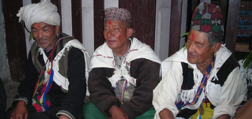 Gurung men on traditional dress