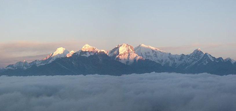 Sunrise at Langtang mountain range