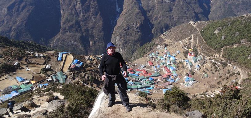 Guest taking snap over Namche Bazzar