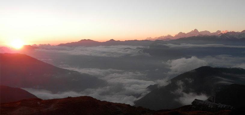 Sunrise over Langtang range