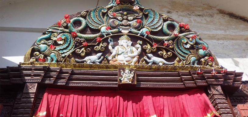 Tympanum on Karya Binayak Temple