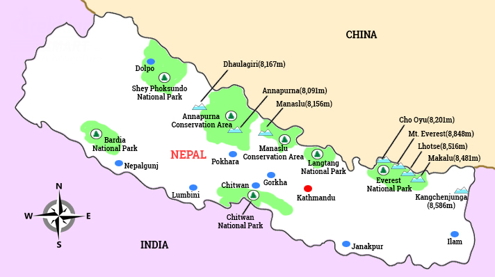 map of nepal